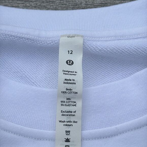 Lululemon Perfectly Oversized Crew womens in white size 12 NWT sweatshirt - Picture 6 of 9